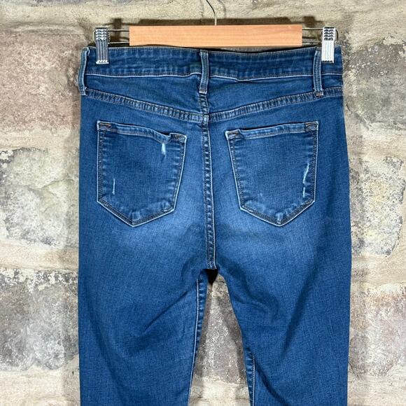 Old Navy Rockstar‎ Jeans Woman's 4 Blue Distressed Mid-Rise Skinny Stretchy Y2K - Picture 7 of 14